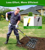 Lawn Leveling Rake 17x10 Inch , Heavy-Duty Yard Leveling Rake 6.2FT