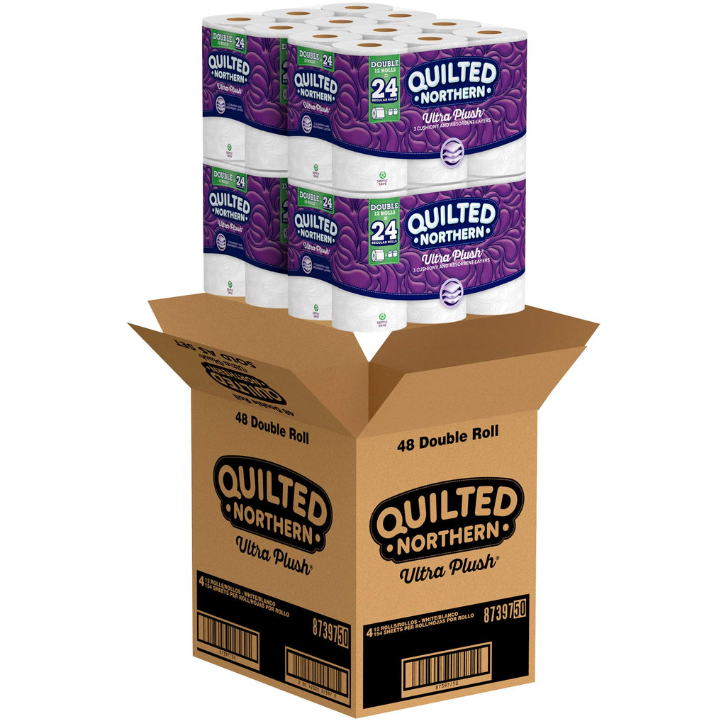 Quilted Northern Ultra Plush Toilet Paper, Pack of 48 Double Rolls (Four 12-roll packages), Equivalent to 96 Regular Rolls--Packaging May Vary