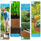 MTART Metal Garden Edging for Landscaping, Sturdy Corrugated Edging Border for DIY Flower Bed, Lawn and Landscape Edging (Rusty, 12"×20Ft)