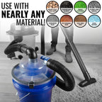 Dust Deputy Low-Pro Plus Cyclone Dust Separator – Engineered High Flow Wet/Dry Vacuum Kit – Fits Standard 5 Gallon Buckets – 2.5" Adapter & 3' Hose – Made in USA