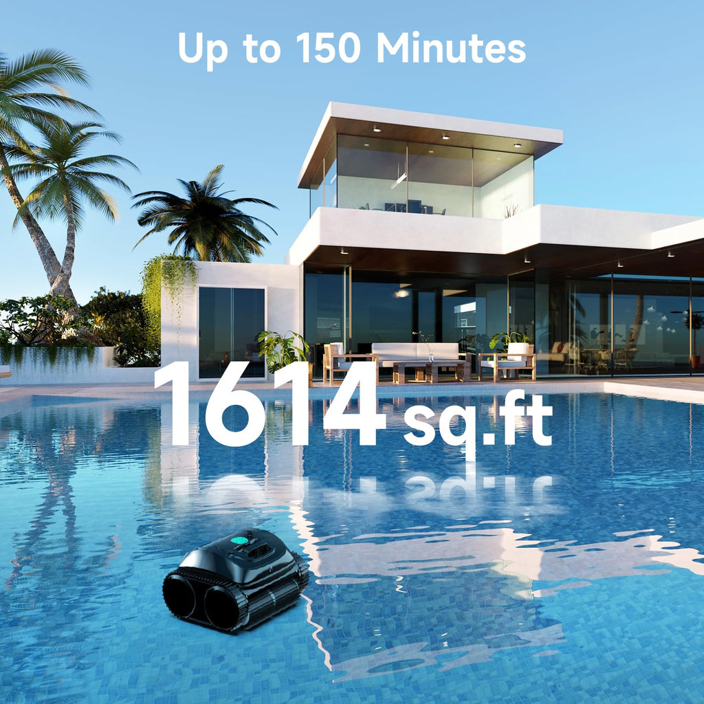 (2026 Upgrade) WYBOT C1 Cordless Robotic Pool Vacuum for Inground Pools, Above Ground Pool Cleaner 4-in-1 Wall & Waterline Cleaning Up to 1,614sq.ft, 150mins Smart Navigation, App Support