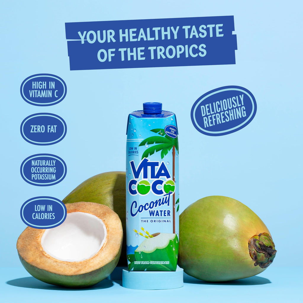 Vita Coco Coconut Water, Original, 33.8 Oz (Pack of 6)