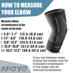 APOYO Elbow Brace for Tendonitis and Tennis Elbow, Compression Support Sleeve, Elbow Brace for Men and Women (Shipped From USA), With Adjustable Strap for Weightlifting, Arthritis, Workouts, Reduce Joint Pain During Fitness Activity (Small)
