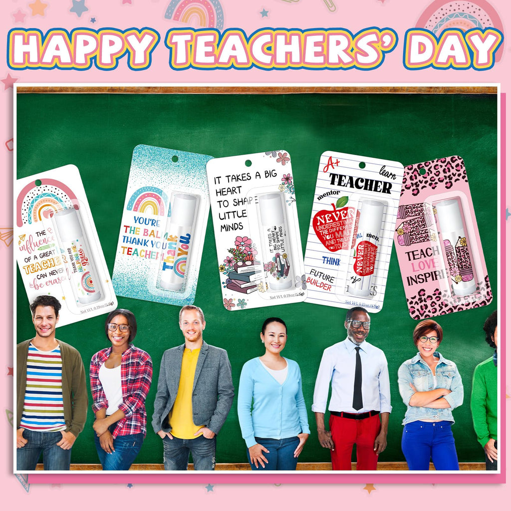 Sacubee 30 Pack Teacher Employee Appreciation Gift Bulk Lip Balm Employee Staff Appreciation Teacher Staff Team Thank You Gift Bulk Honey Flavor Balm Inspirational Party Favors for Women Men (Classic)
