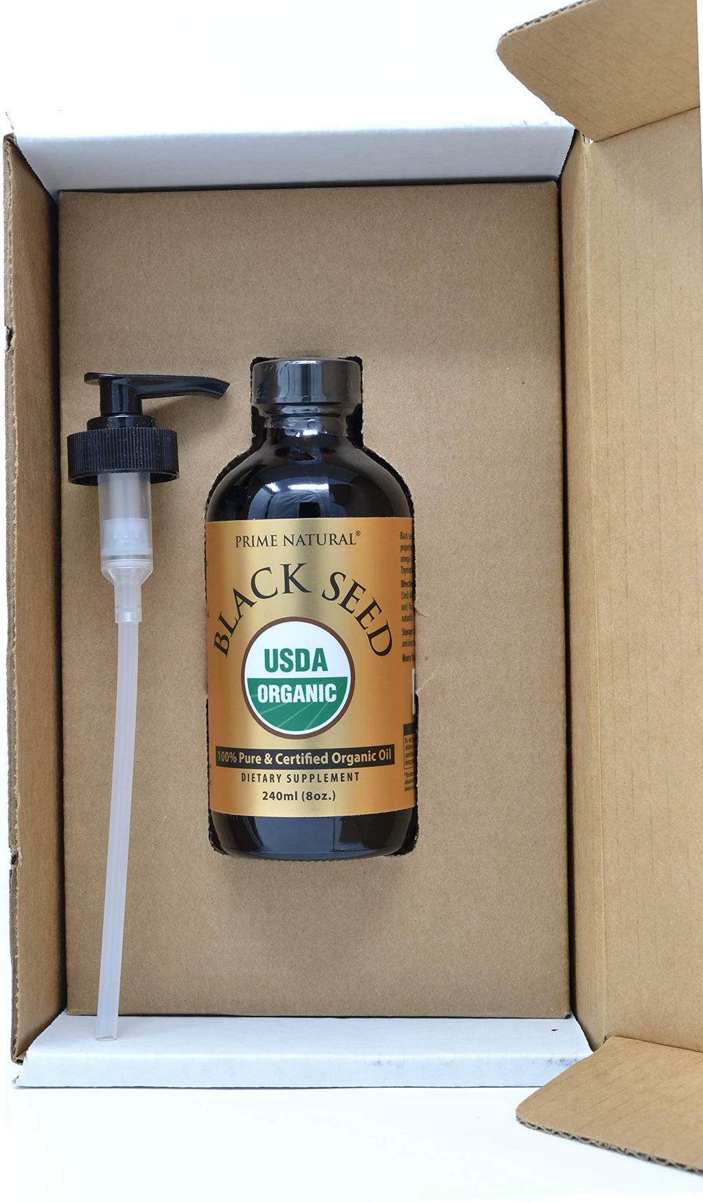 PRIME NATURAL Organic Black Seed Oil 8oz | Cold Pressed Unrefined High Thymoquinone 1.7% USDA Certified | Turkish Origin Potent Pure Nigella Sativa Liquid | Vegan Omega 3 6 9, Antioxidant