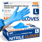 Supmedic Soft Max Medical Nitrile Exam Gloves Powder-Free Blue 100 Pcs (L)