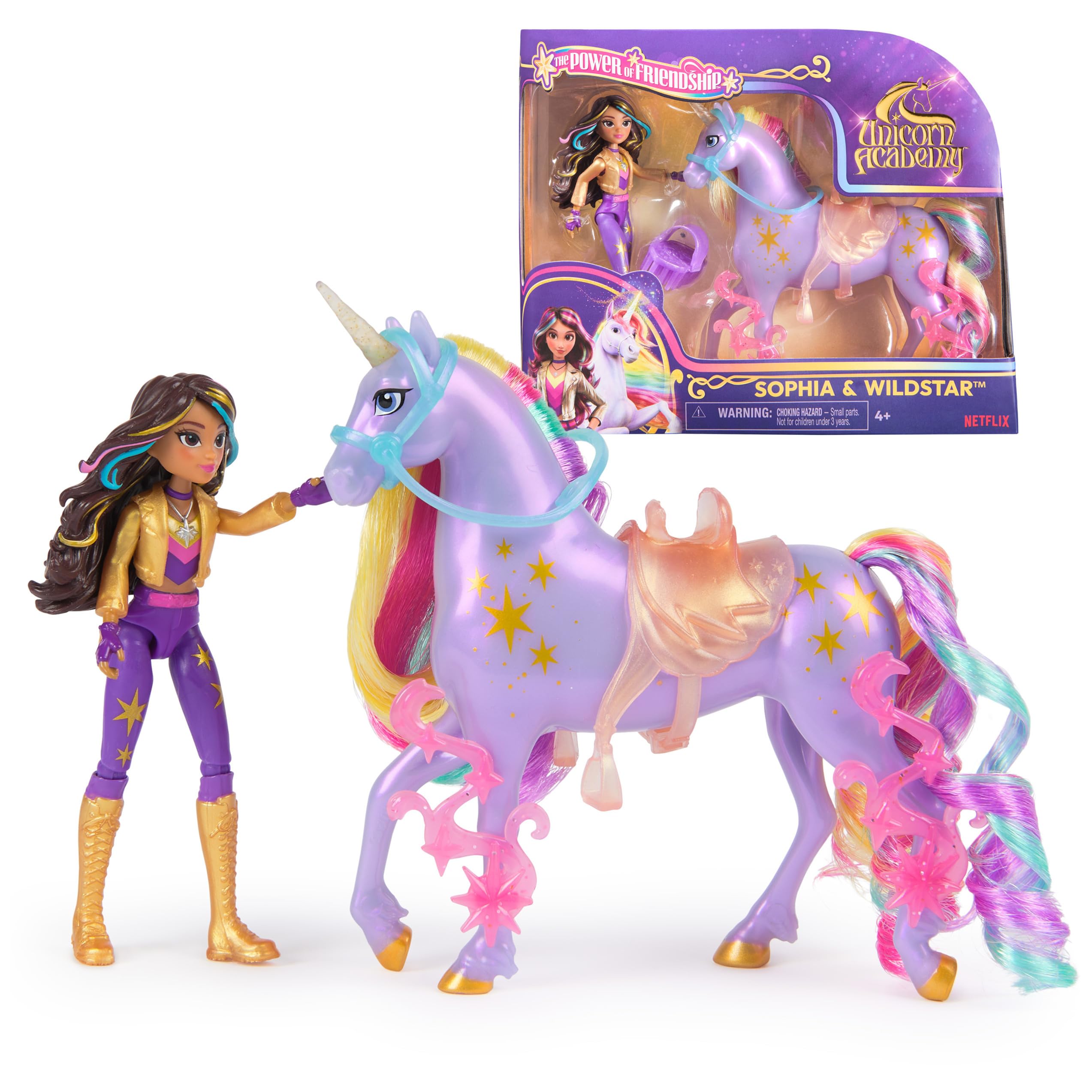 Unicorn Academy, Sophia & Wildstar Power of Friendship Set, Translucent Saddle & 2 Power Accessories, Dolls & Unicorn Toys for Girls Ages 4 and up