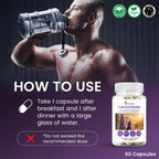 Turkesterone Capsules Pure 500mg Natural Ajuga Turkestanica Extract Ecydysterone- Increase Lean Muscle Growth & Recovery, Drive & Stamina - Non GMO - 60 V Capsules
