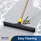 Yocada Floor Squeegee Scrubber Adjustable Telescopic Pole Heavy Duty Household Broom EVA Foam Blade for Garage Courtyard Shower Bathroom Floor Marble Glass Tile Water Foam Cleaning