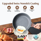 SENSARTE Nonstick Frying Pan Skillet, 9.5-inch Swiss Granite Omelette Pan