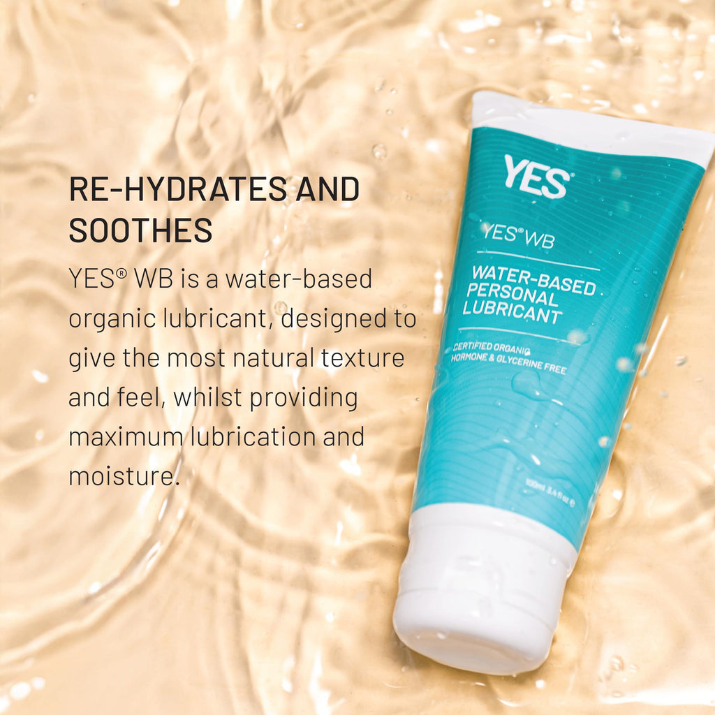 YES WB Water-Based Personal Lubricant | Intensely Hydrating Water-Based Lube | Certified Organic Made Without Hormones or Glycerine | pH Matched