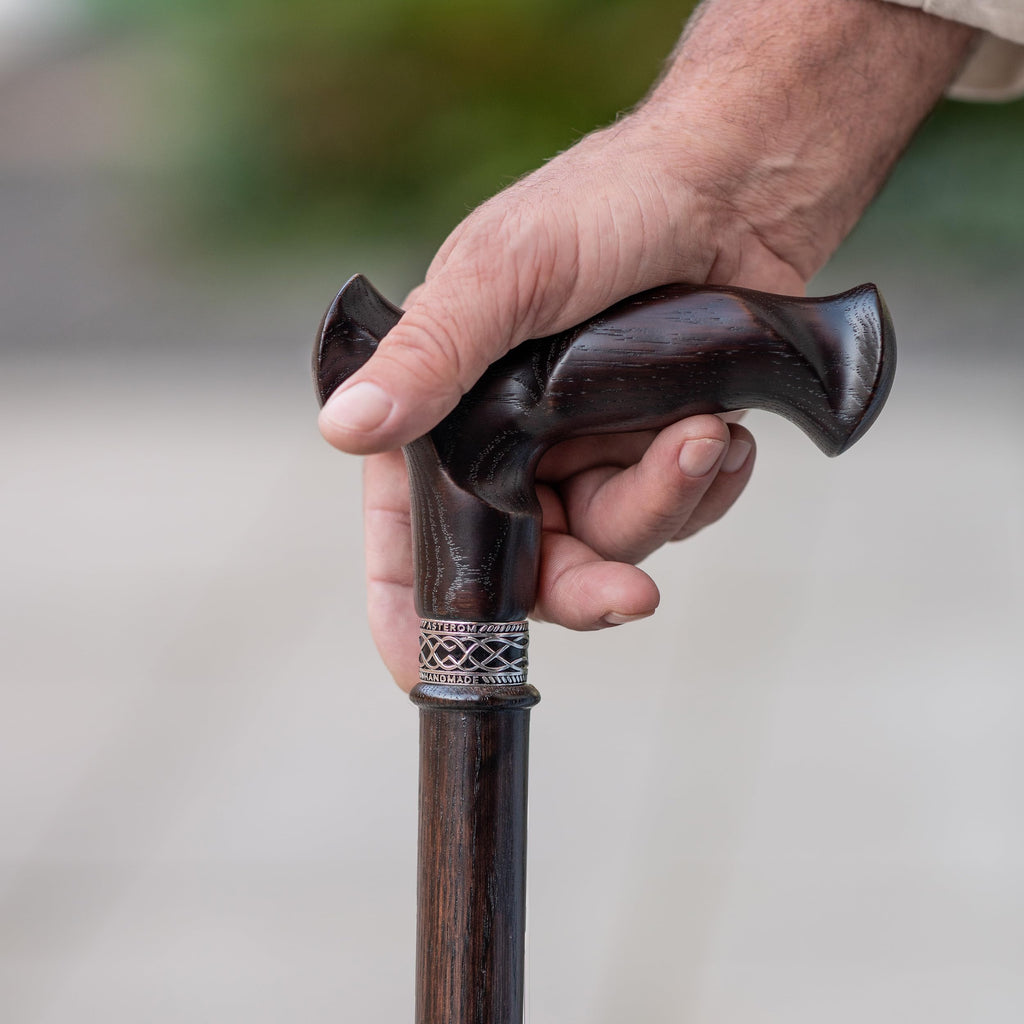 Asterom Walking Cane - Handmade, Ergonomic, Canes for Men - Wooden Walking Sticks for Seniors, Unique (Walnut, 36 Inches)