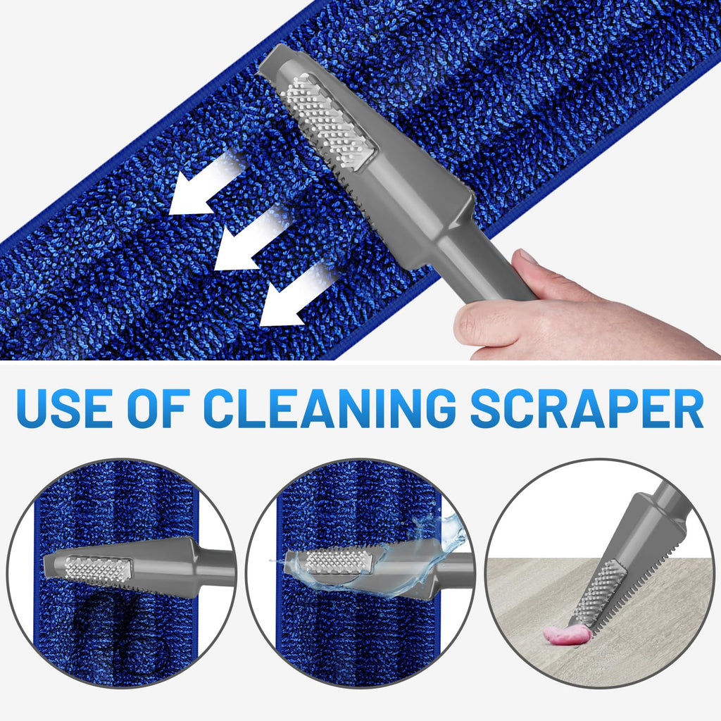 IOPRETTY Microfiber Hardwood Floor Mop - Spray Mop with 4 Washable Pads