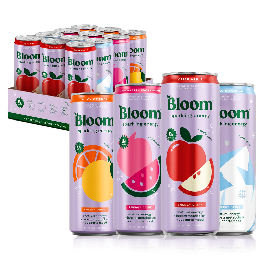 Bloom Nutrition Zero Sugar Energy Drink, Variety Pack, 12oz 12pk