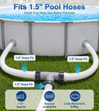 Pool Hose Connector for Leak-Proof Dual Seal and Stable Water Flow, 1.5" to 1.5" T-Joint Pool Hose Adapter for Pool Parts and Accessories Replacement, Easy No-Tool Install for Above Ground Pools