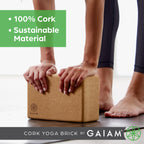 Gaiam Cork Yoga Block ��� 4x6x9 Inch, Natural Cork Block for Yoga, Pilates, Stretching, Balance, Gym, Home Workout, Meditation, Non-Slip, High-Density, Rounded Edges for Enhanced Poses and Flexibility
