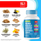 Viteey Sea Moss Capsules with Black Seed Oil - 16in1 MineralGuard