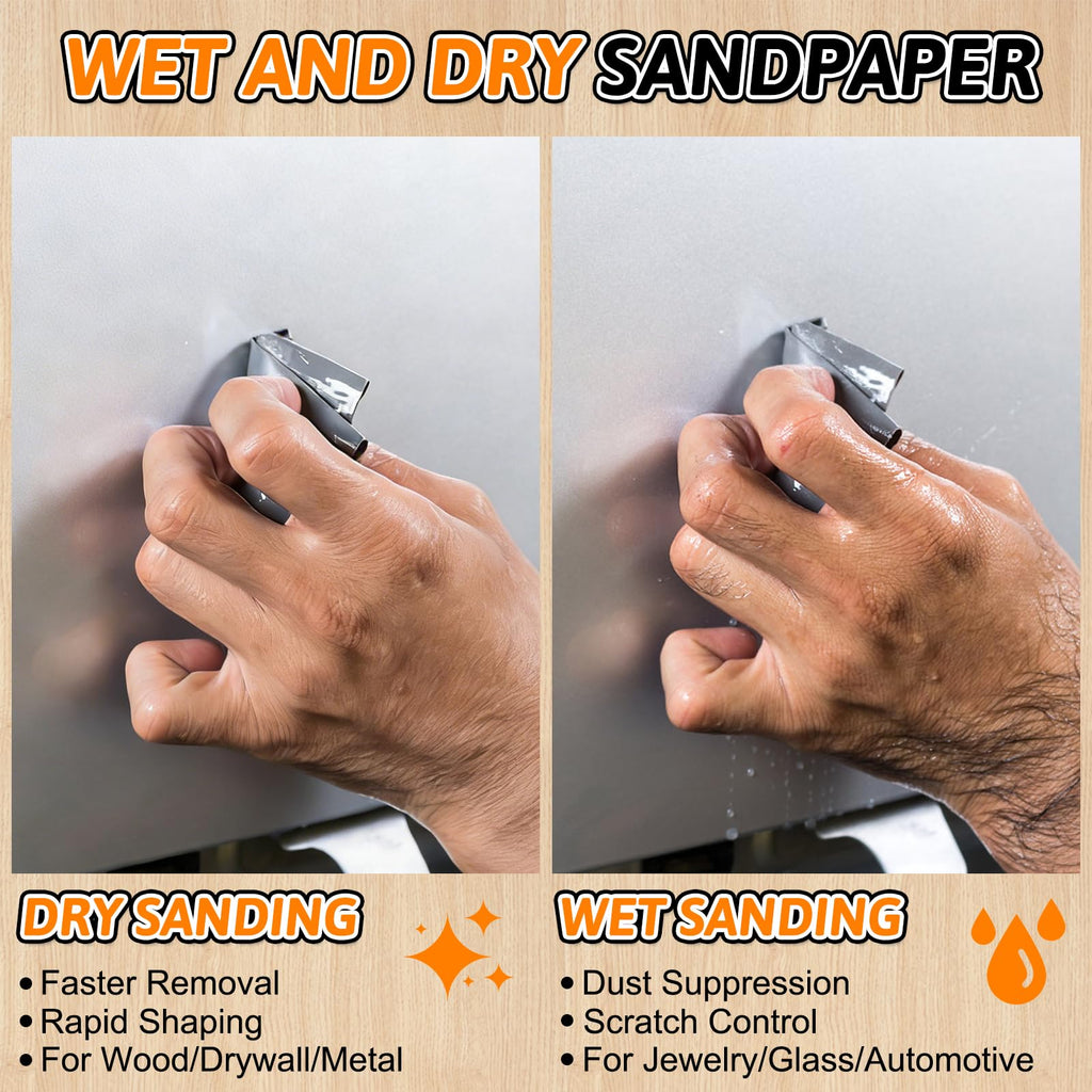 15 PCS Wet Dry Sandpaper 5000 Grit Sheets for Polishing & Finishing