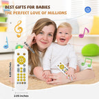 Baby TV Remote Toy - Realistic Play Remote toy with Lights and Sounds, 3 Languages (English, Spanish & French), Learning Musical Toys, Preschool Infant Boys Girls Toys Gift for 1 2 Year Old, Black