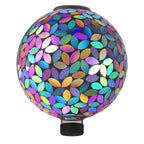 Alpine Corporation GRS122A-SLR Indoor/Outdoor Glass Solar Powered Mosaic Gazing Globe Yard Decoration, 10", Purple