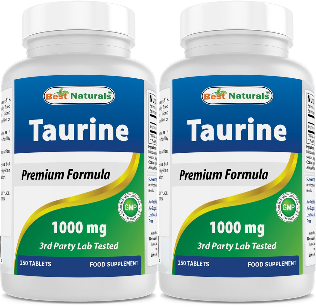 Best Naturals Taurine 1000 mg 250 Tablets (250 Count (Pack of 2))
