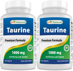 Best Naturals Taurine 1000 mg 250 Tablets (250 Count (Pack of 2))