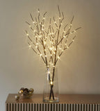 LITBLOOM Lighted Brown Willow Branches 32IN 100 LED with Timer Battery Operated, Tree Branch with Warm White Lights for Holiday Christmas Decoration Indoor Outdoor