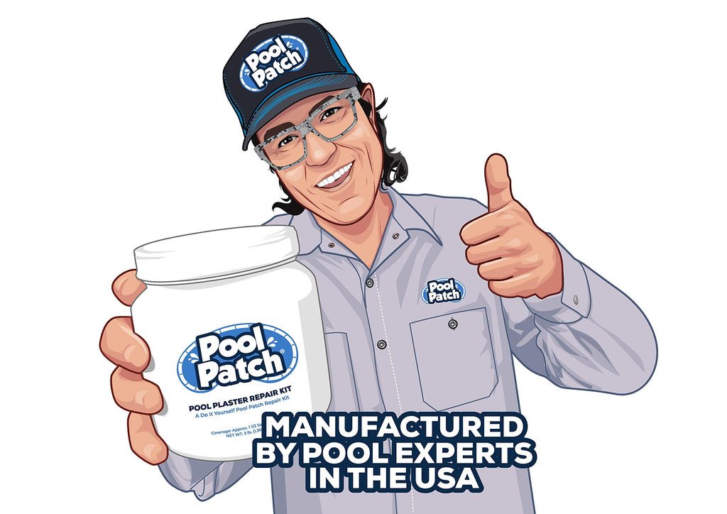 Pool Patch White Pool Plaster Repair Kit (3lb) – Professional Cement-Based Marcite & Gunite Patch – Includes Liquid Bonding Agent – Permanent Pool Surface Crack & Chip Repair