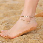 Ursteel Ankle Bracelets for Women, C Initial Anklet 14K-Gold-Plated Dainty Adjustable Layered Chain CZ Letter C Initial Anklets Set Summer Jewelry Gifts Anklets for Women