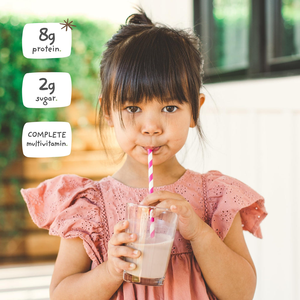 Nurished Vanilla Mighty Milk - Kids All-in-One Daily Protein Powder & Multivitamin Boosted with 2 Billion Probiotics & Organic Spinach - Natural Flavors, Colors & Sweeteners - 15-30 Servings
