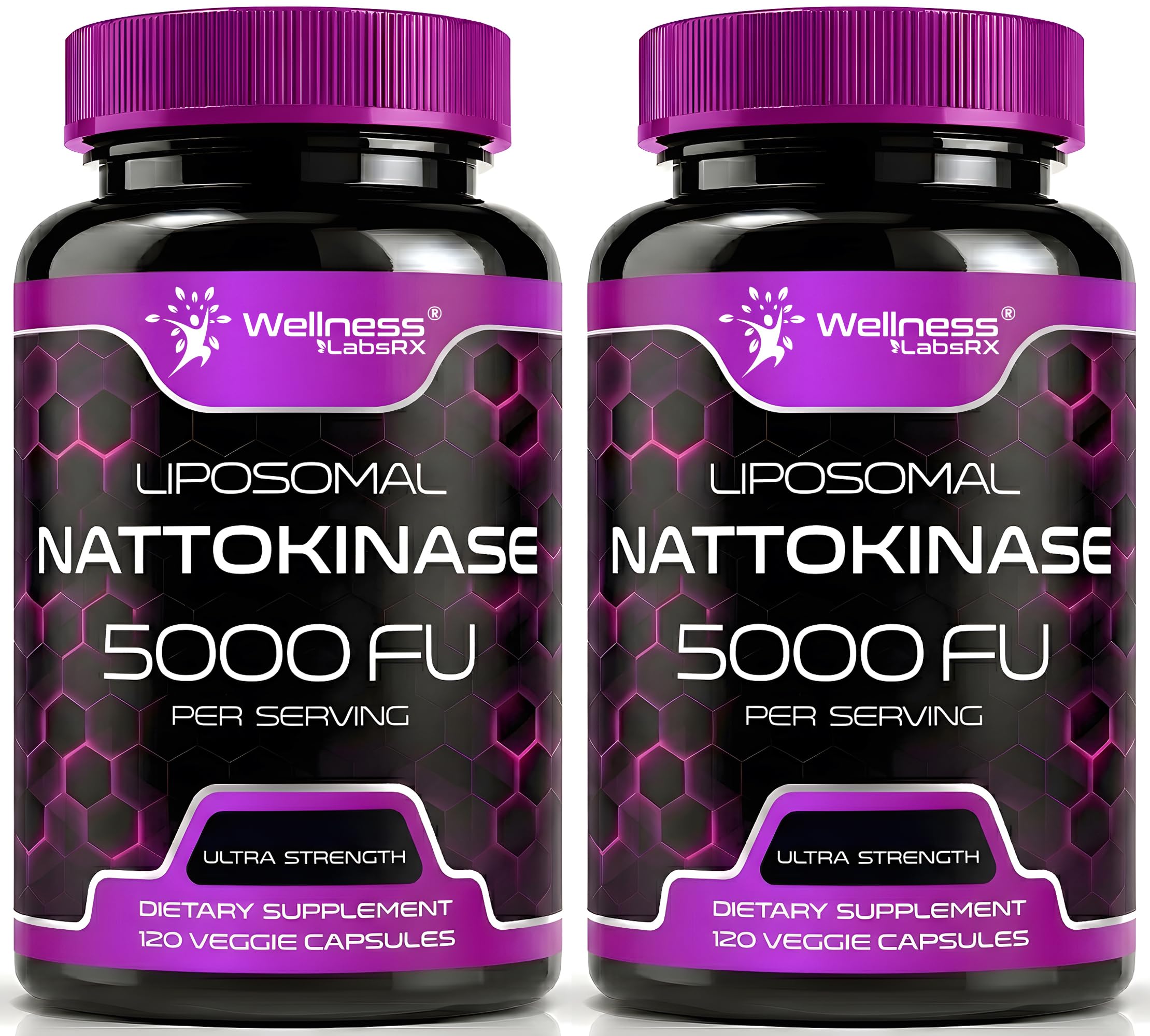 Nattokinase Supplement Capsules 5000 FU, Third-Party Tested Nattokinase – Enzymes from Japanese Natto – Daily Wellness Support – 120 Count (Pack of 2)