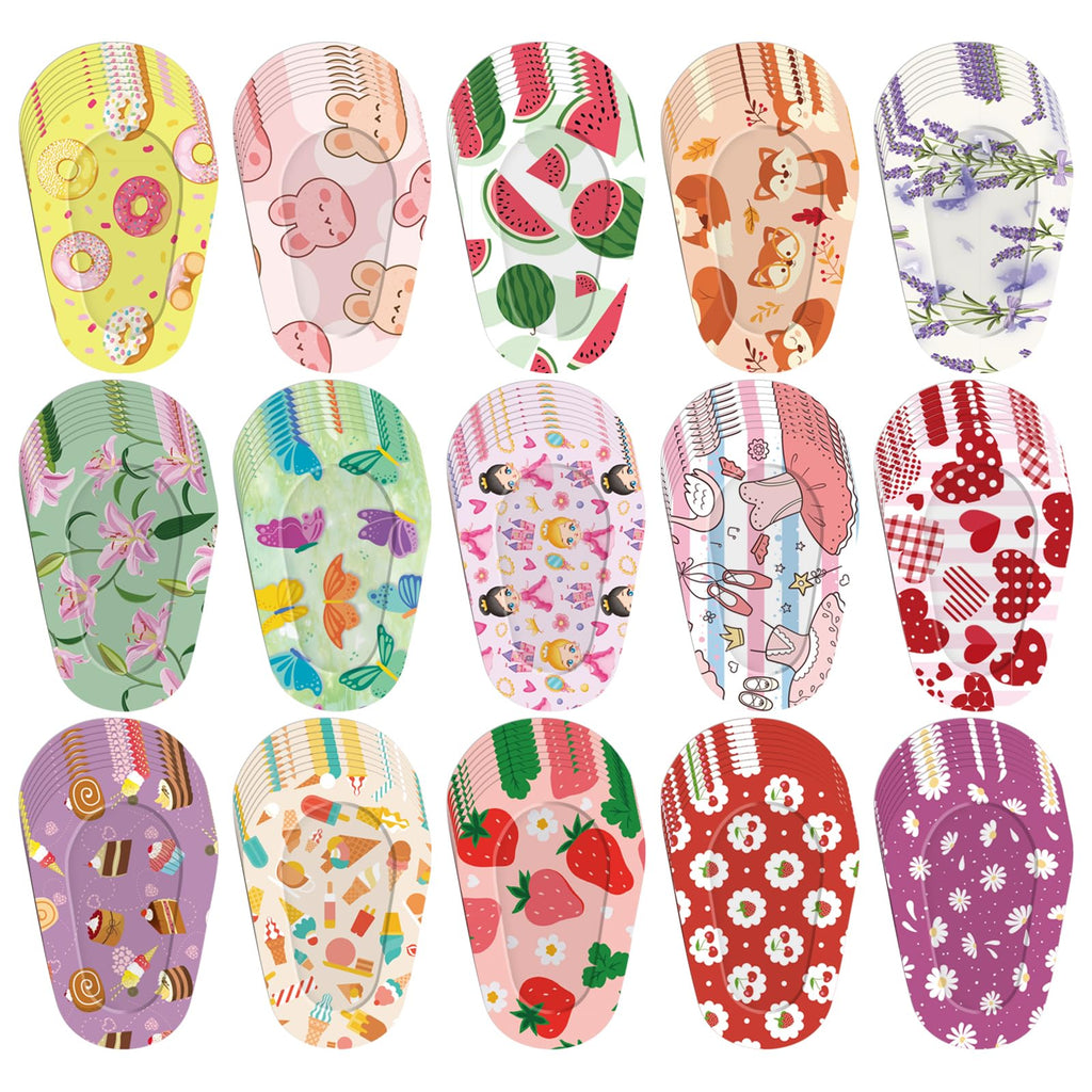 120 Pcs Adhesive Eye Patches for Kids and Girls,Bulk Breathable Soft Cotton, with Cute Pattern Designs, 15 Styles with 8 Pieces Each