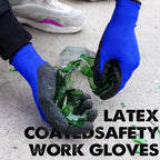 Evridwear Crinkle Latex Rubber Coated Safety Work Gloves for Men Women
