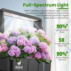 HEDETM 15 Pods Hydroponics Growing System Indoor Garden with LED Grow Light
