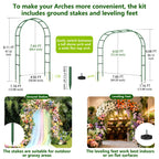 Fecita Thickened Rustproof Garden Arch Metal Trellis for Climbing Plants