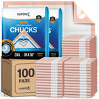 Chucks Premium Disposable Underpads 36”x36” [100-Count] Ultra Absorbent Chux Incontinence Bed Pads Disposable Adult with Adhesive Tape, Pee Pads Pet Training Pads XXXL 36x36 Bulk Pack
