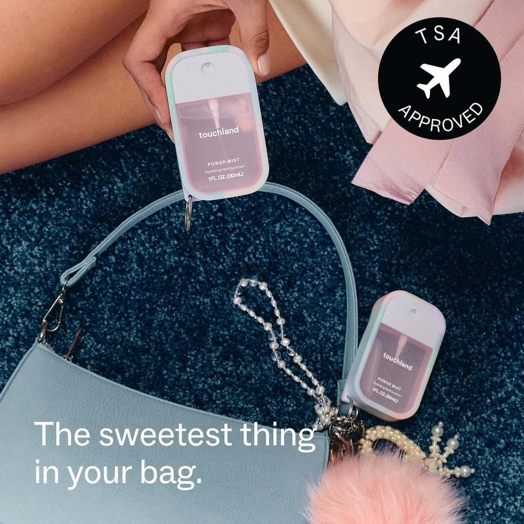 Touchland Cotton Candy Hand Sanitizer Mist & Matching Case Set, Travel Size