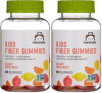 Amazon Brand - Mama Bear - Kids Fiber Gummies - Supports Digestive Health, Orange, 60 Count (Pack of 2)