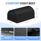 TranquilRelax Foot Rest Under Desk, 3-Height Adjustable Foot Stool, Black