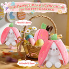 MIAODAM Strawberry Bunny Stuffed Animal,Reversible Cute Bunny Rabbit Plush