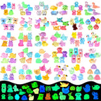 LOVEXIRAN 200PCS Luminous Mini Resin Animals, Small Animal Figures to Hide