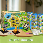 FUN LITTLE TOYS Party Favor for Kids, Mini Animals Building Blocks Sets Goodie Bags Stuffers for Kid, Small Toy Prizes, 12Pack Birthday Party Favor Easter Egg Fillers