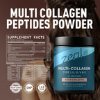 Premium Multi Collagen Peptides Powder (1, 2, 3, 5 & 10) with Protein. Vitamin C, Biotin, Hyaluronic Acid, for Hair Skin and Nails - Marine, Bovine, Chicken & Eggshell (Chocolate, 45 Servings)