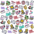 Landical 60 Pcs Book Enamel Pins for Backpacks Christmas Bookish Book Lovers Club Gifts Bulk Cute Bookworm Lapel Pins Frog Dinosaur Duck Badge Brooch for Hats Bags Lanyards Clothing