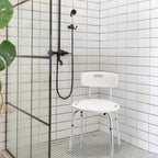Carex Shower Chair With Back, Bath Chair and Shower Seat For Elderly, Handicap, and Disabled, 350lbs, Easy Assembly