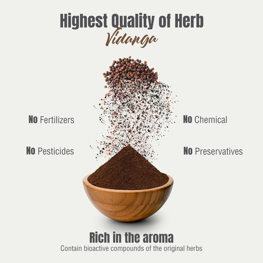 HerbsForever Vidanga(Embelia Ribes) Powder(Fruit & Seed)-Microbeal & Lymphatic Detox,Support Gut Health, Blood Purification- Wild & Nautral Ayurvedic Herb | Non GMO,2X Potency,Ultra Clean |16oz-1LBS