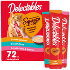 Delectables Squeeze Up Variety Pack, Creamy Squeezable Puree, Lickable Wet Cat Treats, Grain Free, No Added Fillers, No by-Products, No Added Preservatives, 0.5 Ounces Tube, 72 Tubes Total