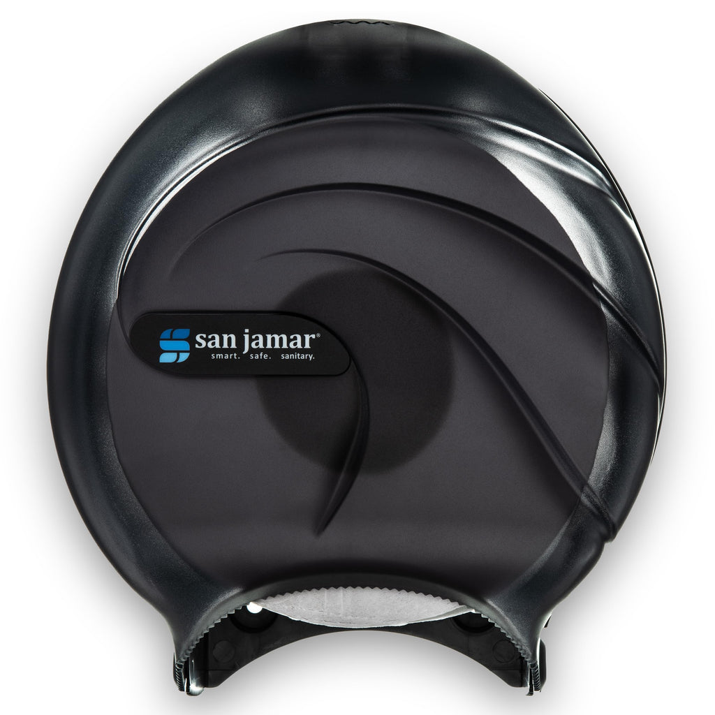 San Jamar Oceans Plastic Single Jumbo Bath Tissue Dispenser, 3.25" Core, Black Pearl