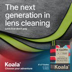 Koala Lens Cleaning Cloth | Japanese Microfiber | Glasses Cleaning Cloths | Eyeglass Lens Cleaner | Eyeglasses, Camera, VR/AR Headset, and Screen Cleaner | Black & Green (Pack of 6)