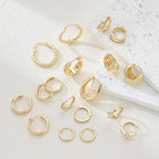 9 Pairs Small Gold/Silver Hoop Earrings Set for Women